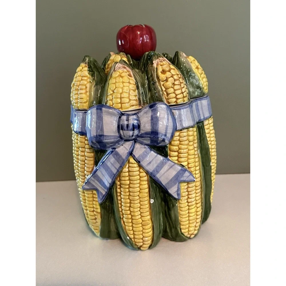 Retired‎ Fitz and Floyd Classics Bouquet Corn w/ Tomato Canister 9